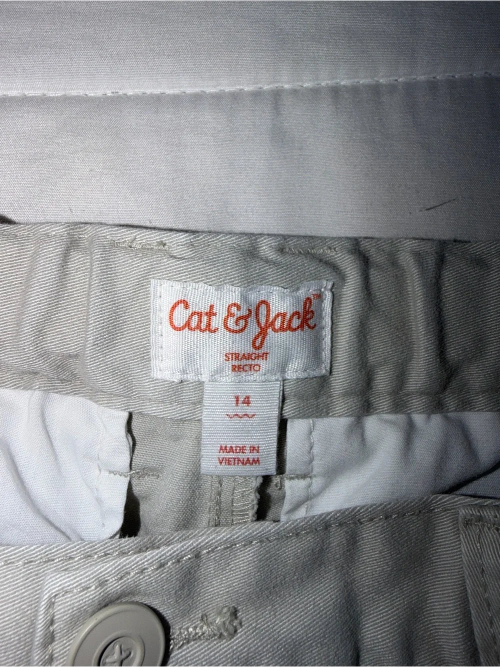 Cat & Jack Boys Slim Khaki Chino Straight Pants - 14